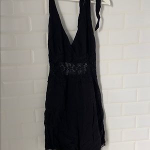 Black halter lace Solemio Romper